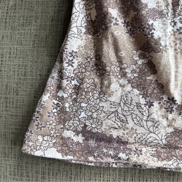 Vintage Y2K Jennifer Moore Tan Beige Floral Cropped Tank Top Women’s Size Large - Picture 12 of 15